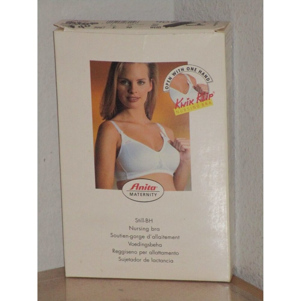 Anita Maternity Women's Soft Cup Nursing Bra #5067 Size 42 D White Kwik Flip New